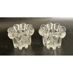 Alco Crystal Votive/Tapper Candle Holder Set of 2